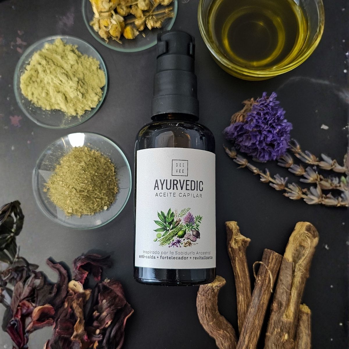 Aceite Capilar Ayurvédico - Fusión de 20 Aceites -45ml