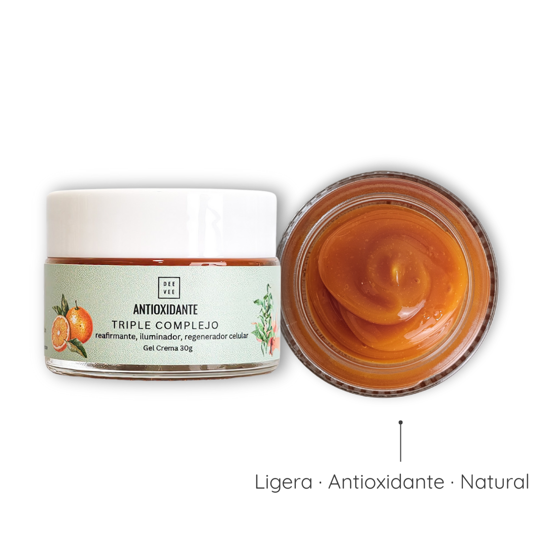 Gel Crema Antioxidante Triple | Ilumina, Repara y Reafirma - 30g