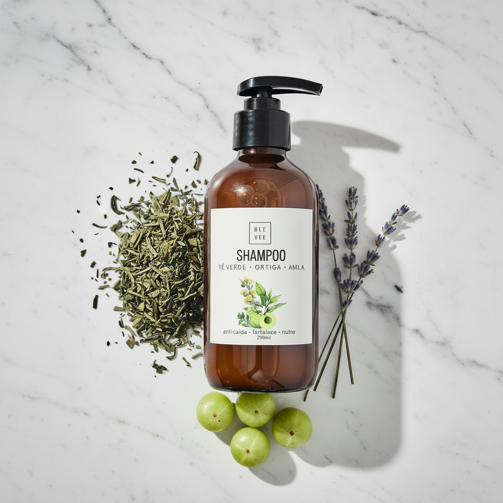 Shampoo Fortalecedor 3x - Té Verde + Ortiga + Amla -250ml